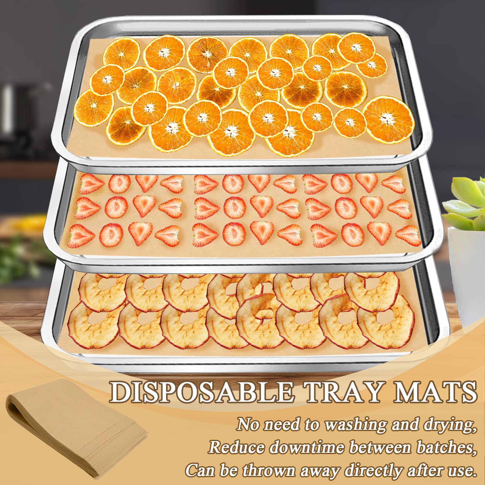 200 Pcs Freeze Dryer Tray Mats For Harvest Right Freeze Dryer Medium Trays, Non-Stick Baking Mats One-Off Parchment Paper Access